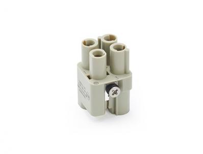 Female Inserts,Contacts 3+PE,Crimp connection,40A 400V